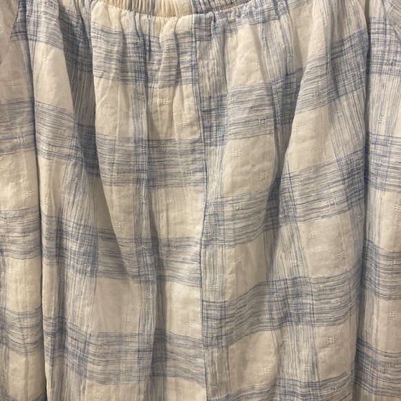 Abbeline Blue and White Checkered Off The Shoulder Top XS - Picture 5 of 13